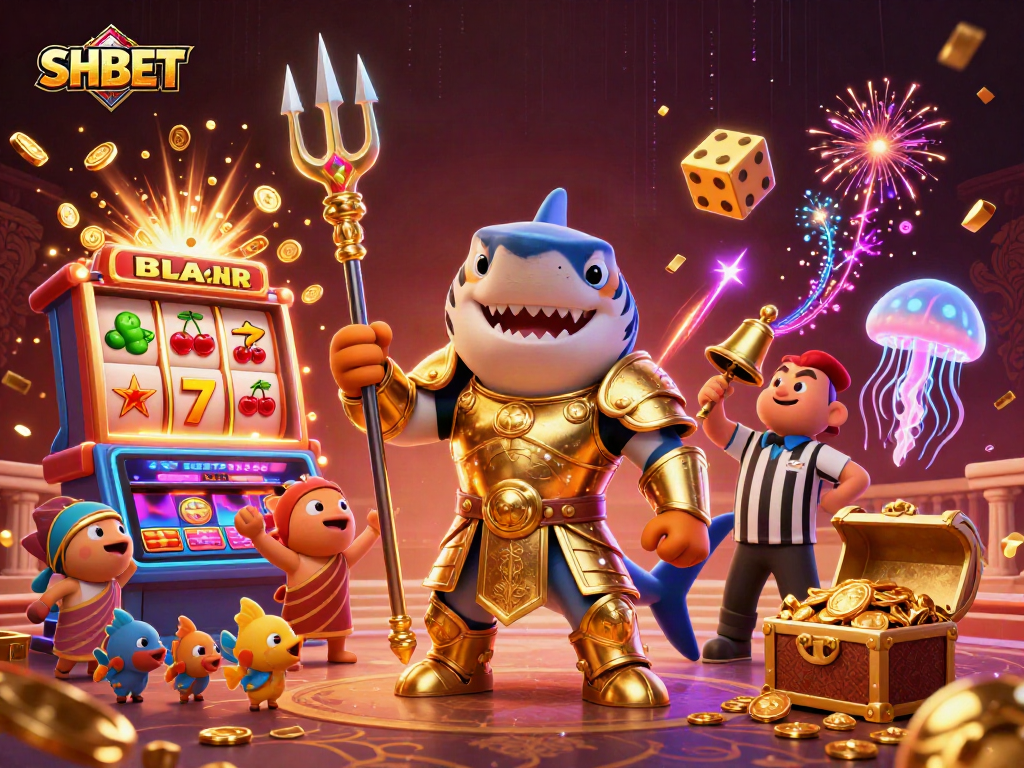 Experience the thrilling SHBET gaming world with a vibrant underwater casino illustration showcasing dynamic elements.