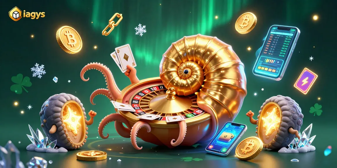 Experience the thrill of iagyys casino with vibrant, immersive gaming elements and glowing Bitcoin coins.