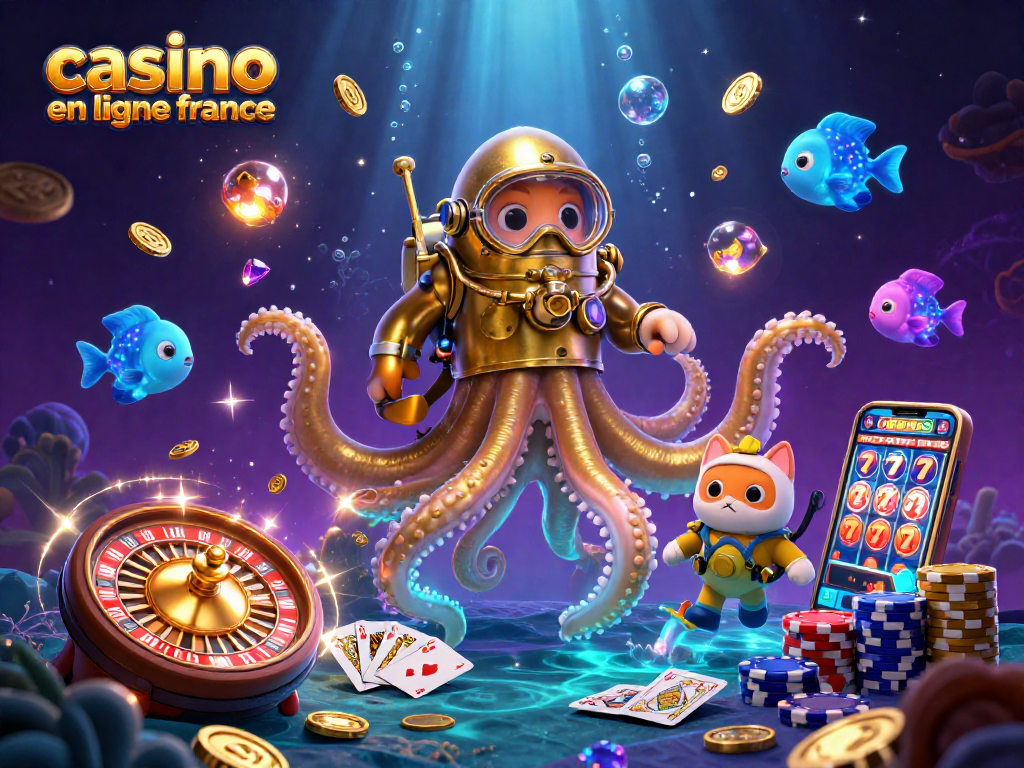 Jouer au casino en ligne France avec une scène dynamique de jeux d'argent illustrée