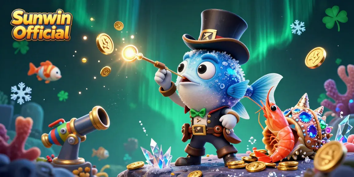 Experience thrilling wins with Sunwin Official's vibrant 3D anglerfish and pirate shrimp in an exciting underwater gambling adventure.